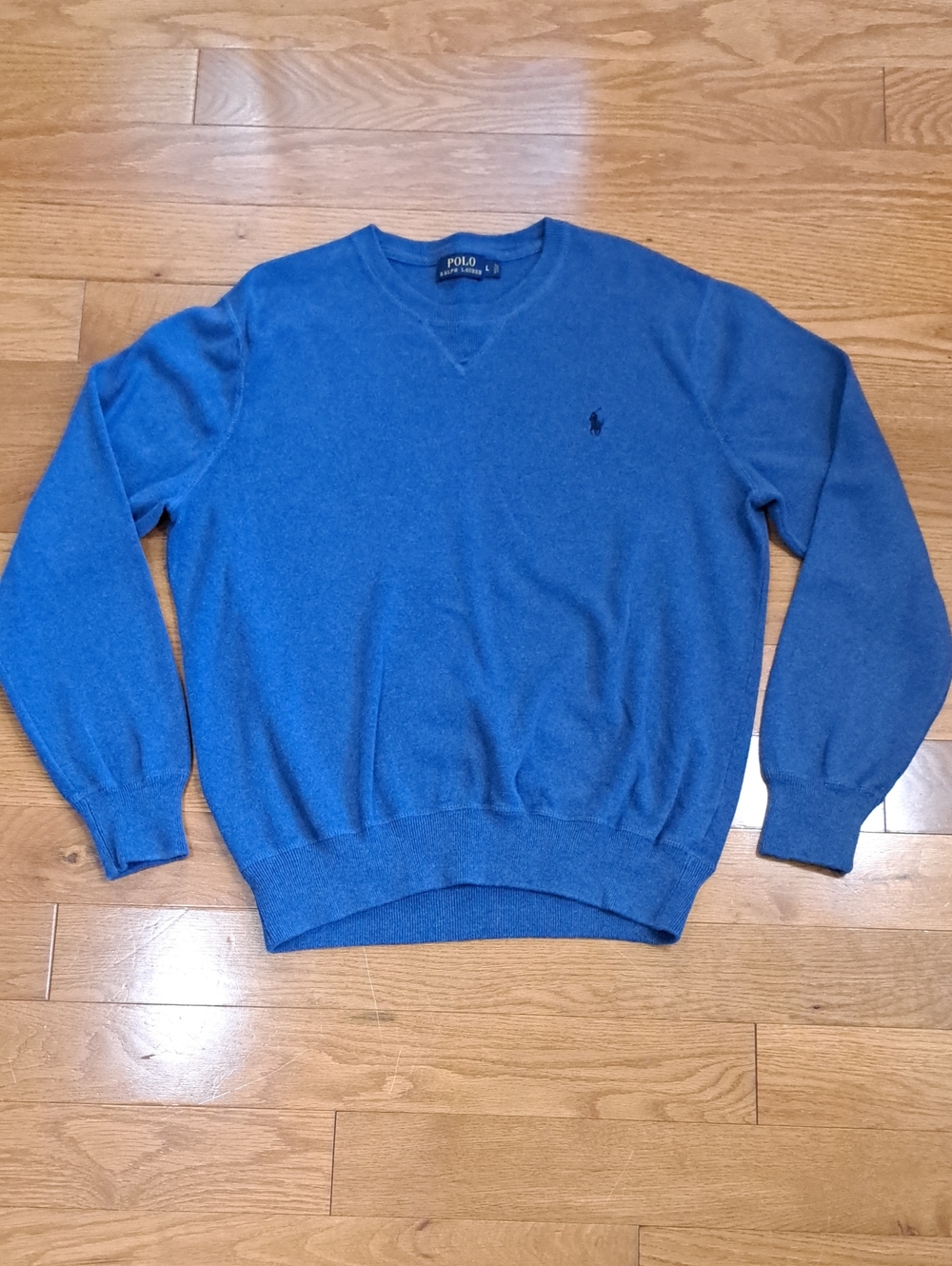 Polo by Ralph Lauren Men's Heathered Royal Blue Crewneck Sweater